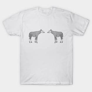 Okapis in Love - hand drawn animal design T-Shirt